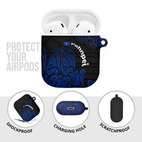 Pohnpei Federated States Of Micronesia AirPods Case Polynesian Tribal Heritage Art With Blue Island Tattoo Patterns