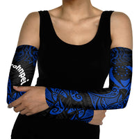 Pohnpei Federated States Of Micronesia Arm Sleeves Polynesian Tribal Heritage Art With Blue Island Tattoo Patterns