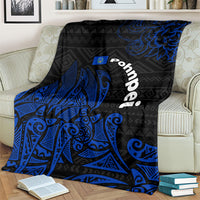 Pohnpei Federated States Of Micronesia Blanket Polynesian Tribal Heritage Art With Blue Island Tattoo Patterns