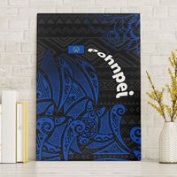Pohnpei Federated States Of Micronesia Canvas Wall Art Polynesian Tribal Heritage Art With Blue Island Tattoo Patterns