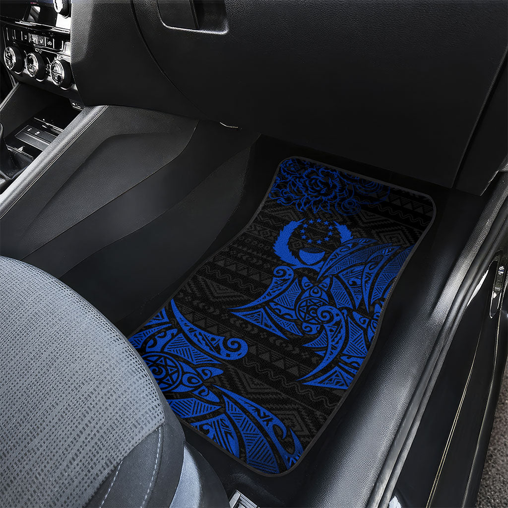 Pohnpei Federated States Of Micronesia Car Mats Polynesian Tribal Heritage Art With Blue Island Tattoo Patterns