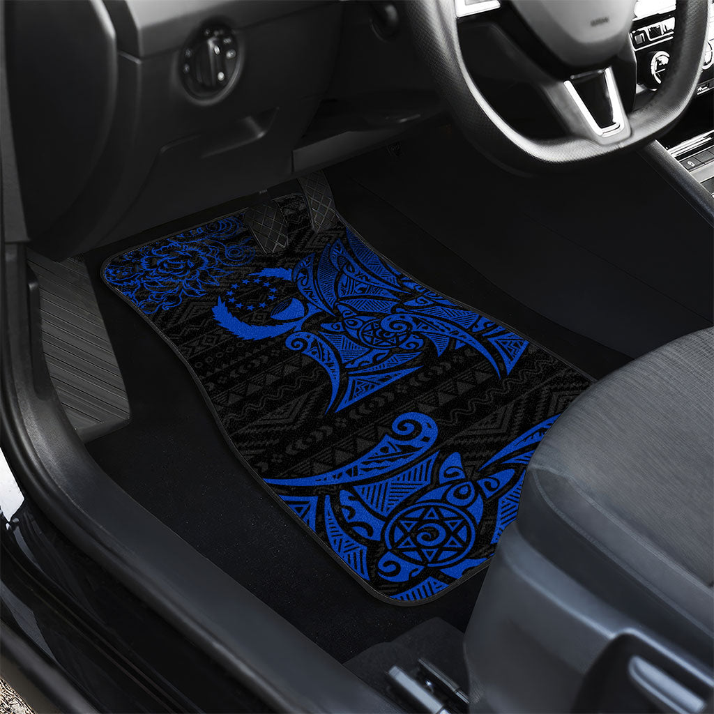 Pohnpei Federated States Of Micronesia Car Mats Polynesian Tribal Heritage Art With Blue Island Tattoo Patterns