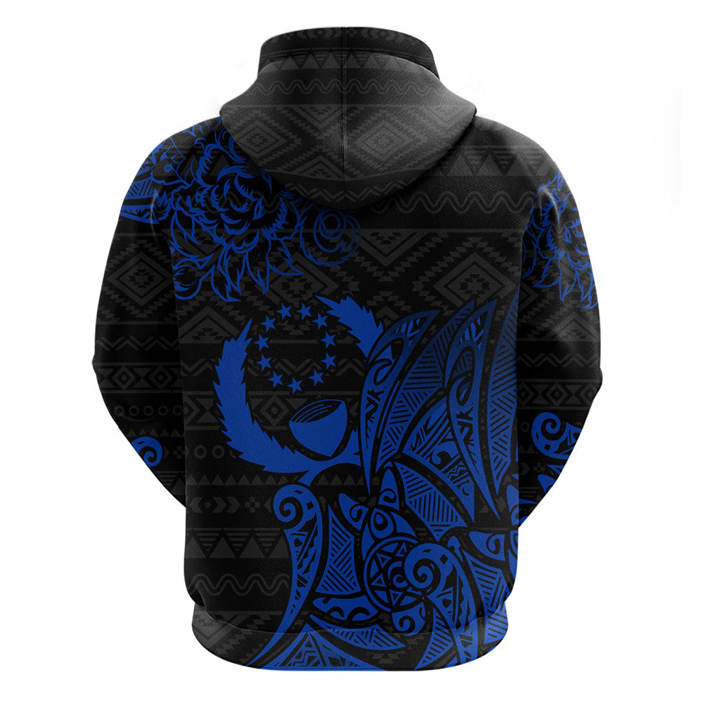 Pohnpei Federated States Of Micronesia Hoodie Polynesian Tribal Heritage Art With Blue Island Tattoo Patterns