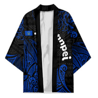 Pohnpei Federated States Of Micronesia Kimono Polynesian Tribal Heritage Art With Blue Island Tattoo Patterns
