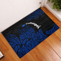 Pohnpei Federated States Of Micronesia Rubber Doormat Polynesian Tribal Heritage Art With Blue Island Tattoo Patterns