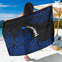 Pohnpei Federated States Of Micronesia Sarong Polynesian Tribal Heritage Art With Blue Island Tattoo Patterns