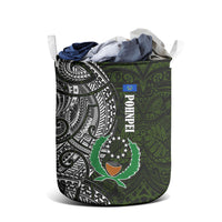 Pohnpei Federated States Of Micronesia Laundry Basket Polynesian Tribal Heritage Art With Kaselehlie State Seal