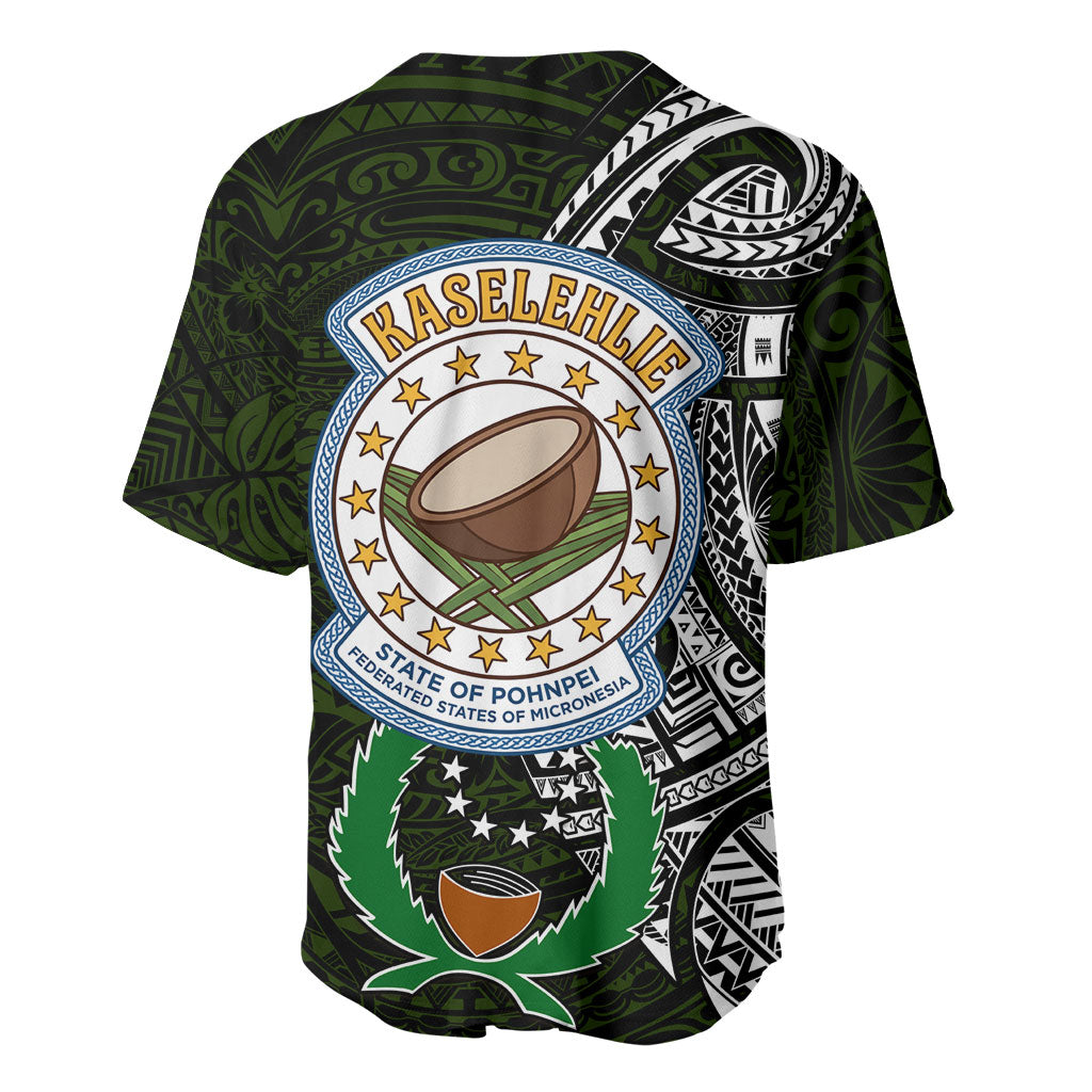 Pohnpei Federated States Of Micronesia Baseball Jersey Polynesian Tribal Heritage Art With Kaselehlie State Seal