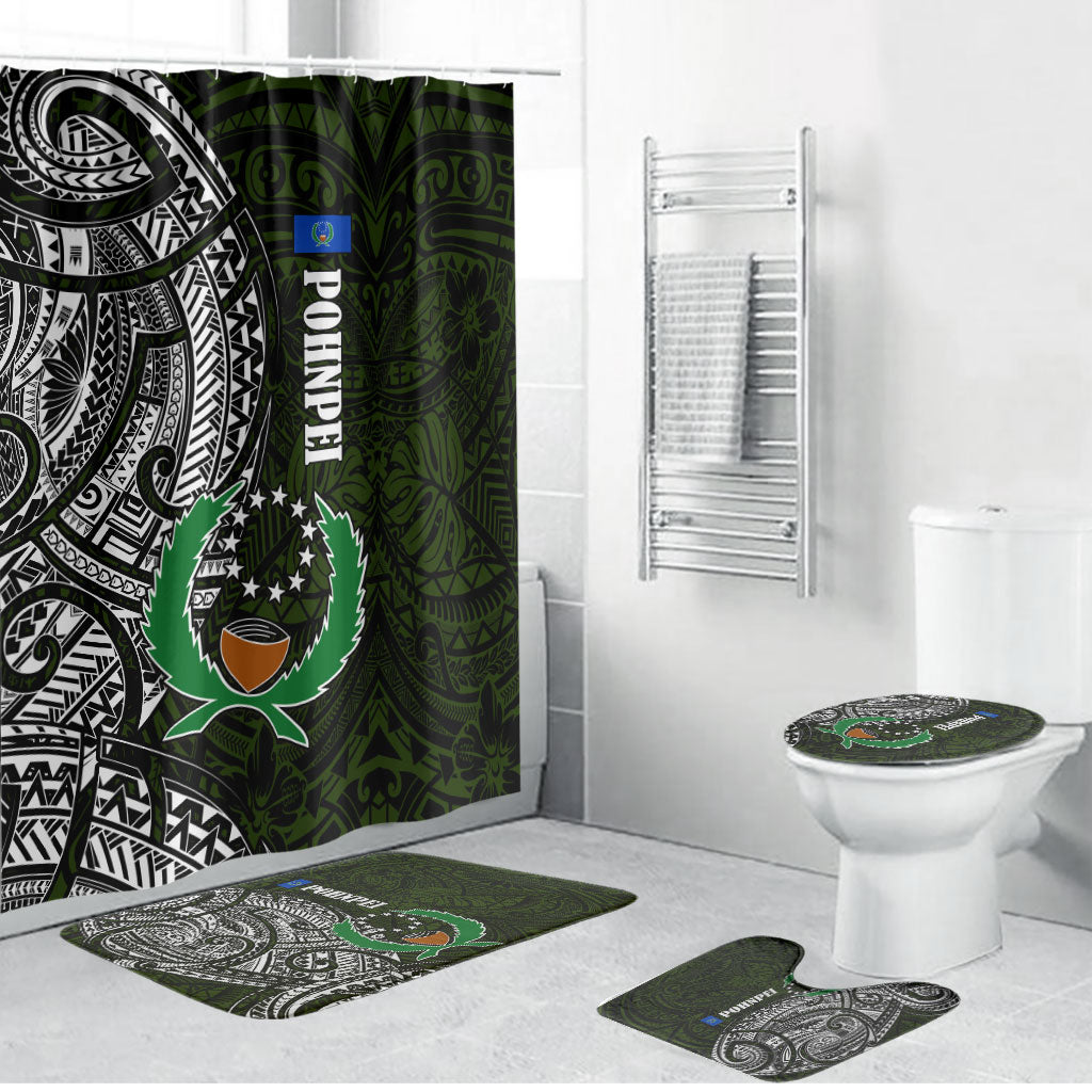 Pohnpei Federated States Of Micronesia Bathroom Set Polynesian Tribal Heritage Art With Kaselehlie State Seal