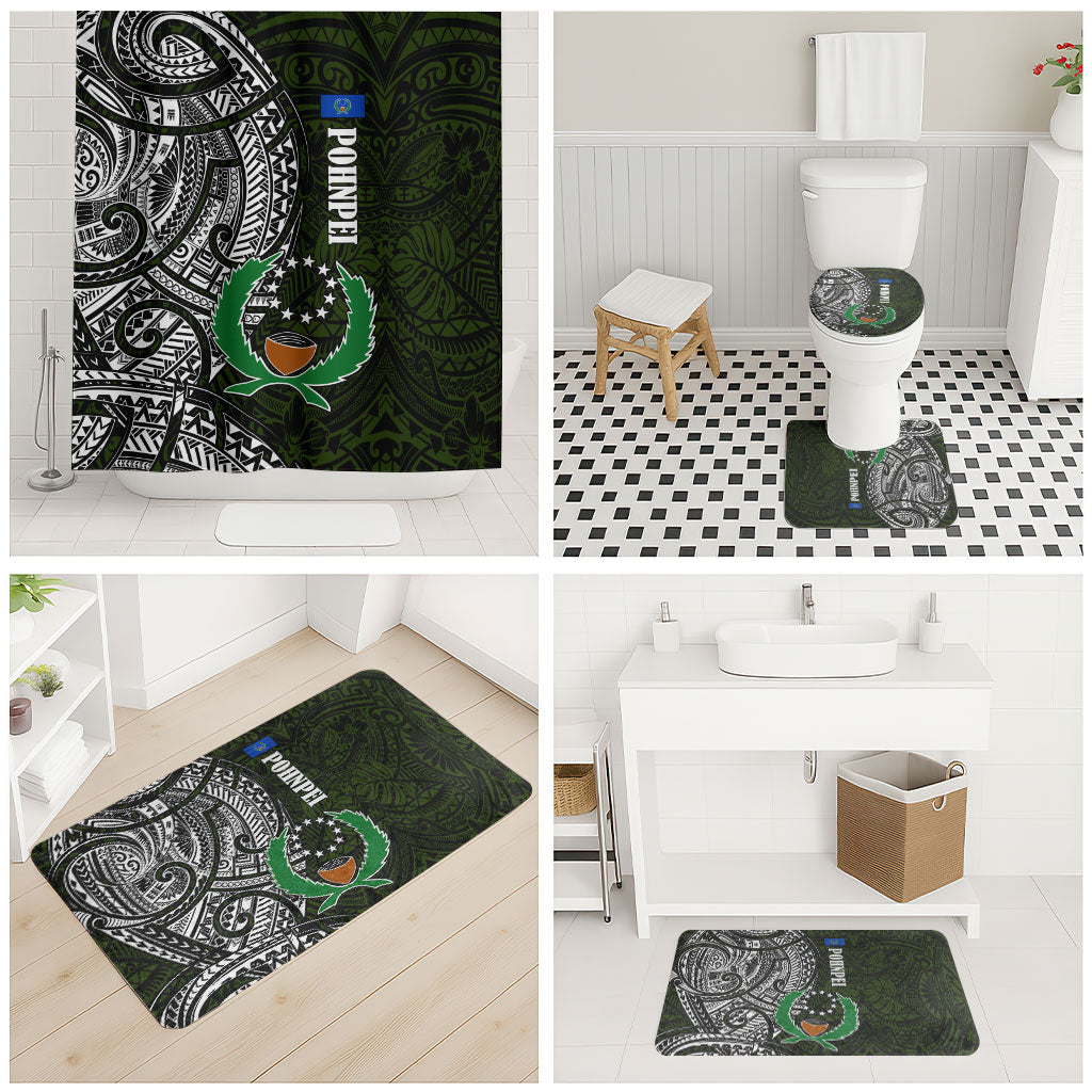 Pohnpei Federated States Of Micronesia Bathroom Set Polynesian Tribal Heritage Art With Kaselehlie State Seal
