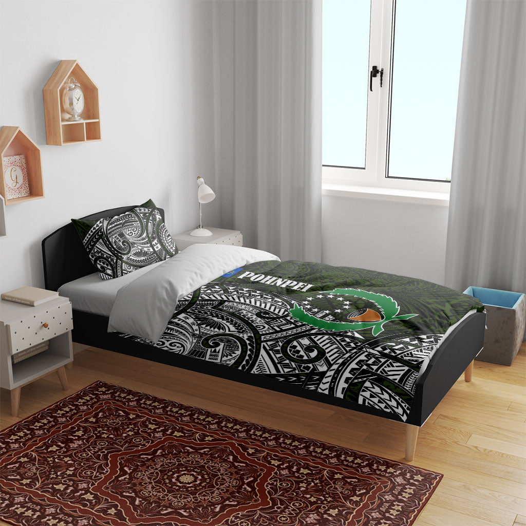 Pohnpei Federated States Of Micronesia Bedding Set Polynesian Tribal Heritage Art With Kaselehlie State Seal