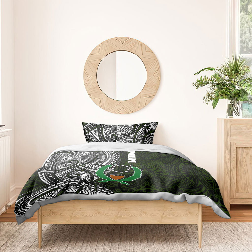 Pohnpei Federated States Of Micronesia Bedding Set Polynesian Tribal Heritage Art With Kaselehlie State Seal