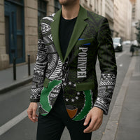 Pohnpei Federated States Of Micronesia Blazer Polynesian Tribal Heritage Art With Kaselehlie State Seal