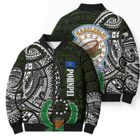 Pohnpei Federated States Of Micronesia Bomber Puffer Jacket Polynesian Tribal Heritage Art With Kaselehlie State Seal