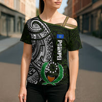 Pohnpei Federated States Of Micronesia Cross Shoulder Shirt Polynesian Tribal Heritage Art With Kaselehlie State Seal