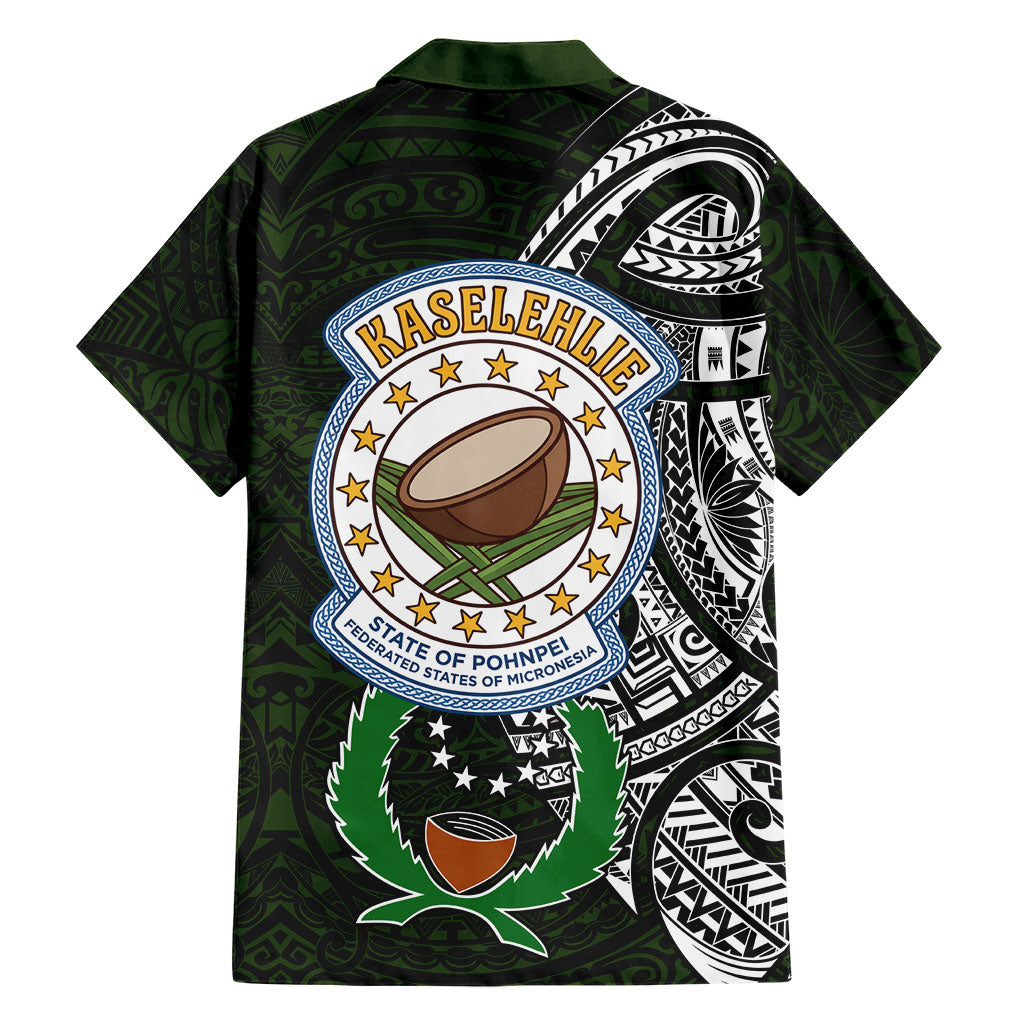 Pohnpei Federated States Of Micronesia Family Matching Off Shoulder Maxi Dress and Hawaiian Shirt Polynesian Tribal Heritage Art With Kaselehlie State Seal