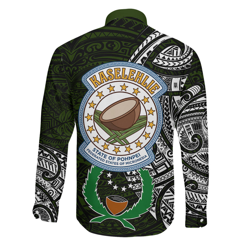 Pohnpei Federated States Of Micronesia Family Matching Puletasi and Hawaiian Shirt Polynesian Tribal Heritage Art With Kaselehlie State Seal