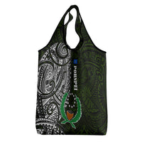 Pohnpei Federated States Of Micronesia Grocery Bag Polynesian Tribal Heritage Art With Kaselehlie State Seal