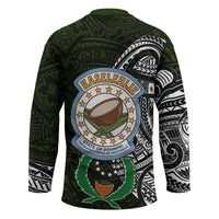 Pohnpei Federated States Of Micronesia Hockey Jersey Polynesian Tribal Heritage Art With Kaselehlie State Seal