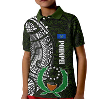 Pohnpei Federated States Of Micronesia Kid Polo Shirt Polynesian Tribal Heritage Art With Kaselehlie State Seal
