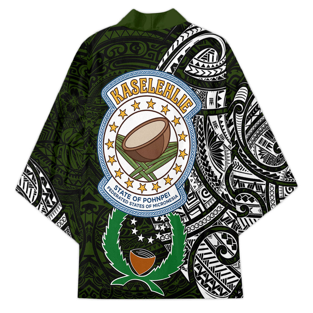 Pohnpei Federated States Of Micronesia Kimono Polynesian Tribal Heritage Art With Kaselehlie State Seal