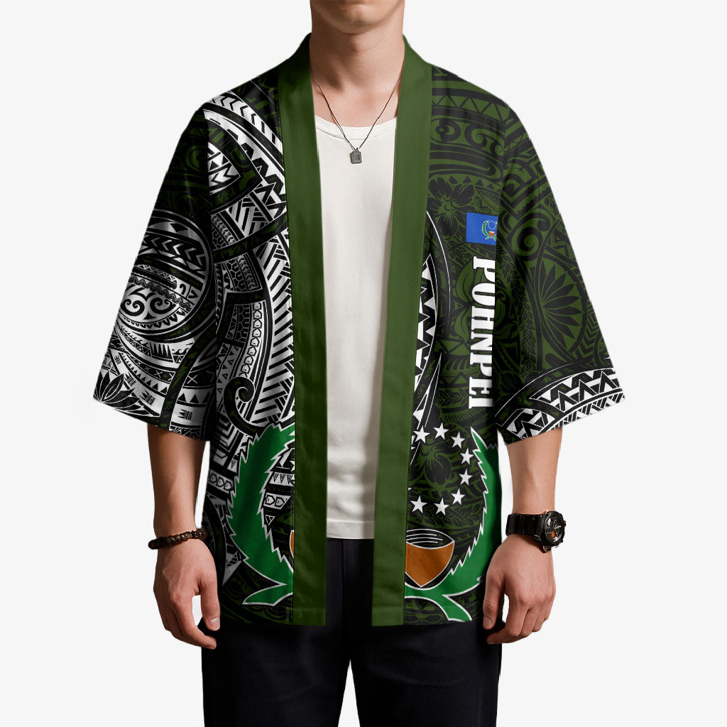 Pohnpei Federated States Of Micronesia Kimono Polynesian Tribal Heritage Art With Kaselehlie State Seal