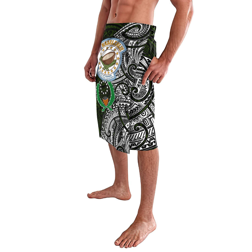 Pohnpei Federated States Of Micronesia Lavalava Polynesian Tribal Heritage Art With Kaselehlie State Seal
