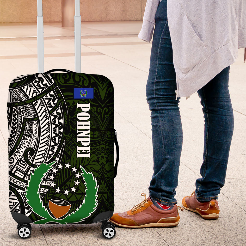 Pohnpei Federated States Of Micronesia Luggage Cover Polynesian Tribal Heritage Art With Kaselehlie State Seal