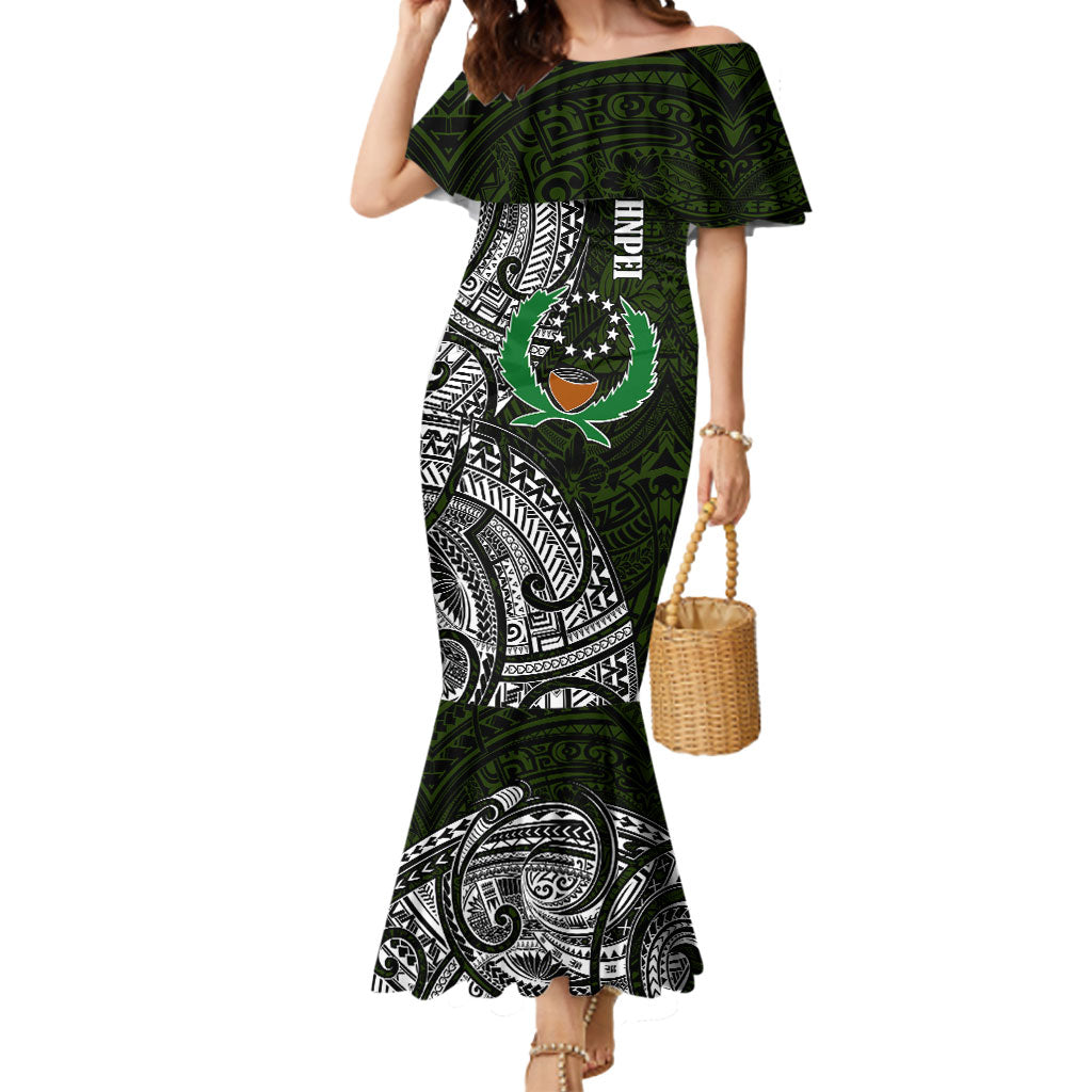 Pohnpei Federated States Of Micronesia Mermaid Dress Polynesian Tribal Heritage Art With Kaselehlie State Seal