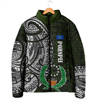 Pohnpei Federated States Of Micronesia Padded Jacket Polynesian Tribal Heritage Art With Kaselehlie State Seal
