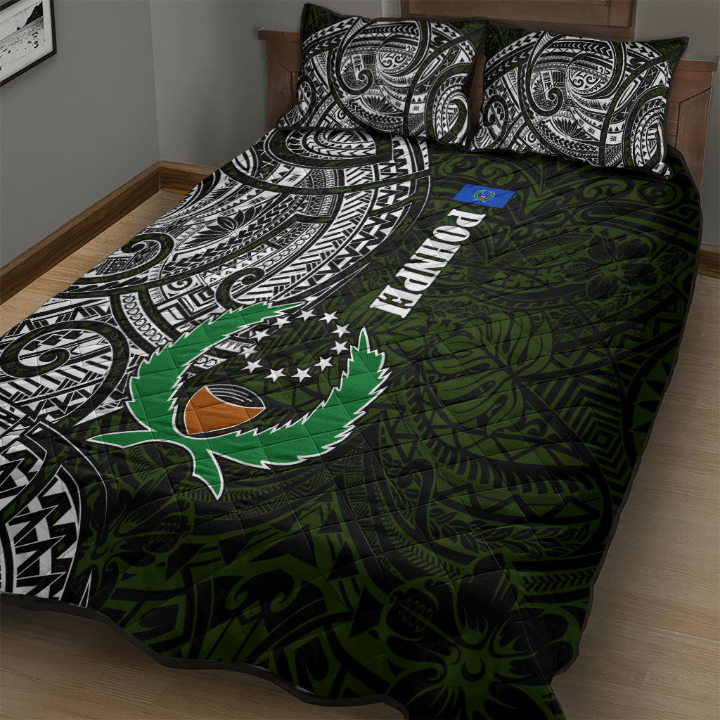 Pohnpei Federated States Of Micronesia Quilt Bed Set Polynesian Tribal Heritage Art With Kaselehlie State Seal