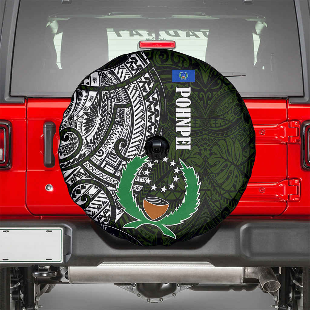 Pohnpei Federated States Of Micronesia Spare Tire Cover Polynesian Tribal Heritage Art With Kaselehlie State Seal