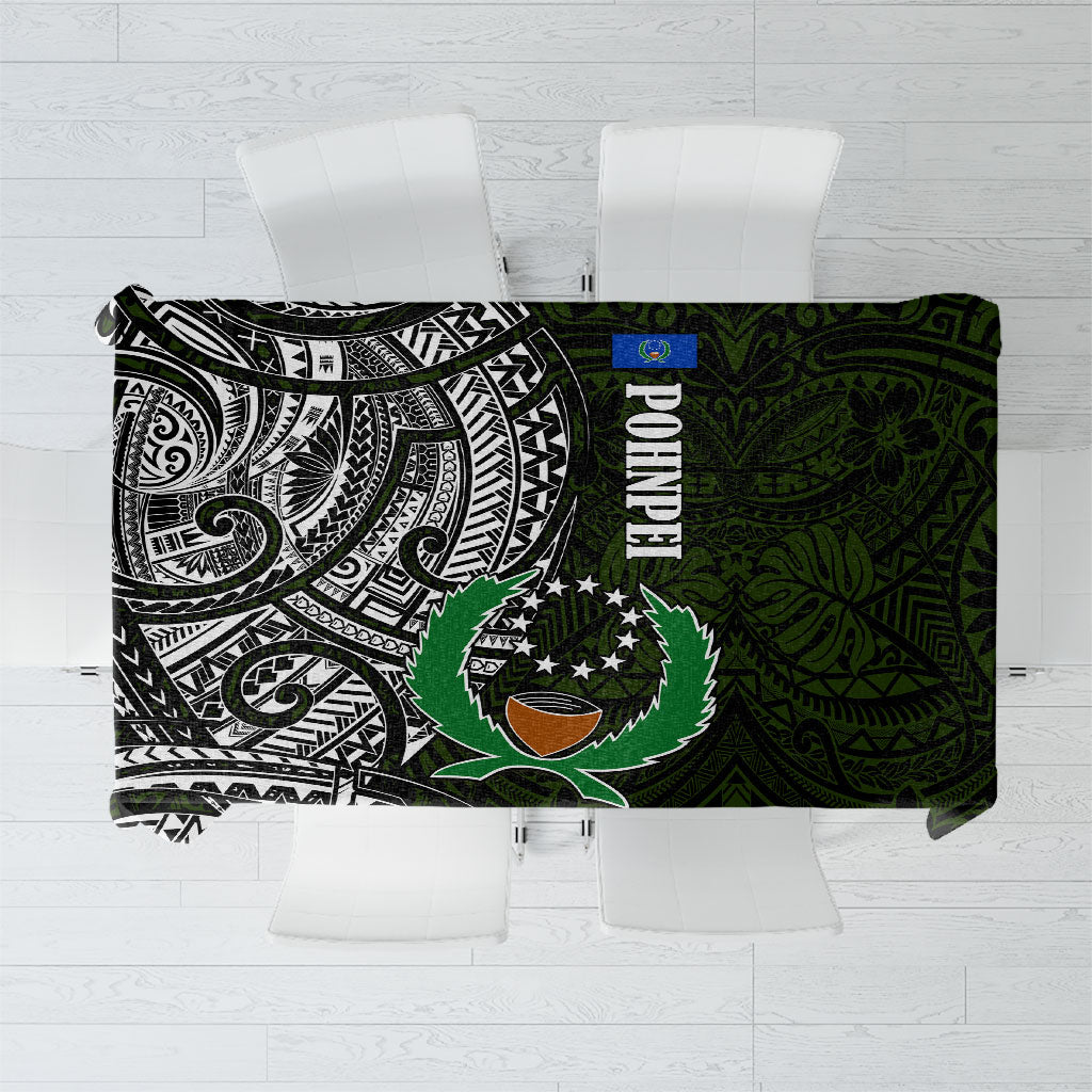 Pohnpei Federated States Of Micronesia Tablecloth Polynesian Tribal Heritage Art With Kaselehlie State Seal