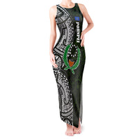 Pohnpei Federated States Of Micronesia Tank Maxi Dress Polynesian Tribal Heritage Art With Kaselehlie State Seal