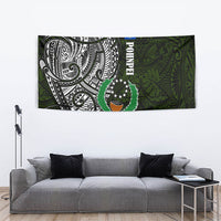 Pohnpei Federated States Of Micronesia Tapestry Polynesian Tribal Heritage Art With Kaselehlie State Seal