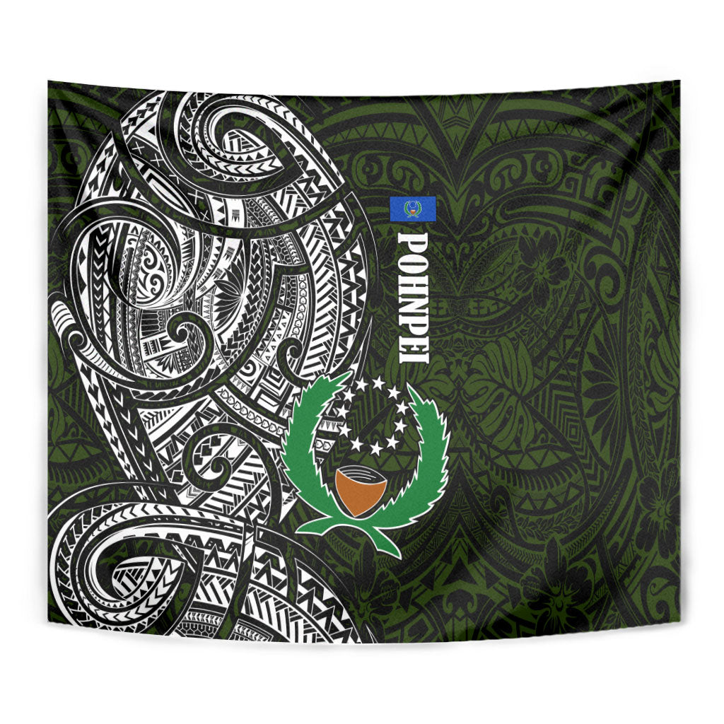 Pohnpei Federated States Of Micronesia Tapestry Polynesian Tribal Heritage Art With Kaselehlie State Seal