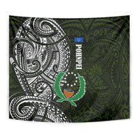 Pohnpei Federated States Of Micronesia Tapestry Polynesian Tribal Heritage Art With Kaselehlie State Seal