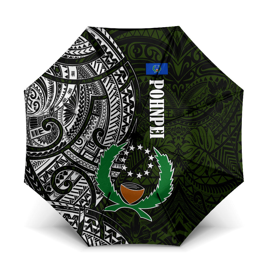 Pohnpei Federated States Of Micronesia Umbrella Polynesian Tribal Heritage Art With Kaselehlie State Seal