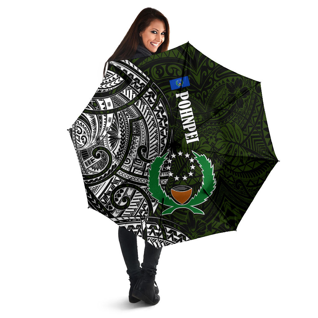Pohnpei Federated States Of Micronesia Umbrella Polynesian Tribal Heritage Art With Kaselehlie State Seal
