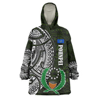 Pohnpei Federated States Of Micronesia Wearable Blanket Hoodie Polynesian Tribal Heritage Art With Kaselehlie State Seal