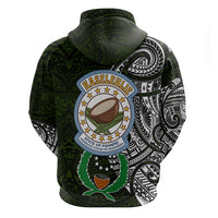 Pohnpei Federated States Of Micronesia Zip Hoodie Polynesian Tribal Heritage Art With Kaselehlie State Seal