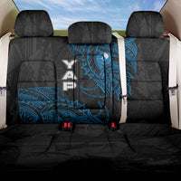 Yap Island Tribal Heritage Back Car Seat Cover Micronesian Polynesian Tattoo Pattern Blue Black Cultural Art
