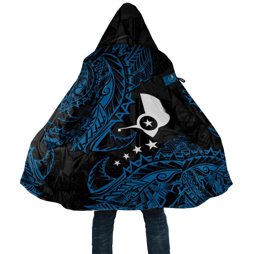 Yap Island Tribal Heritage Cloak Micronesian Polynesian Tattoo Pattern Blue Black Cultural Art