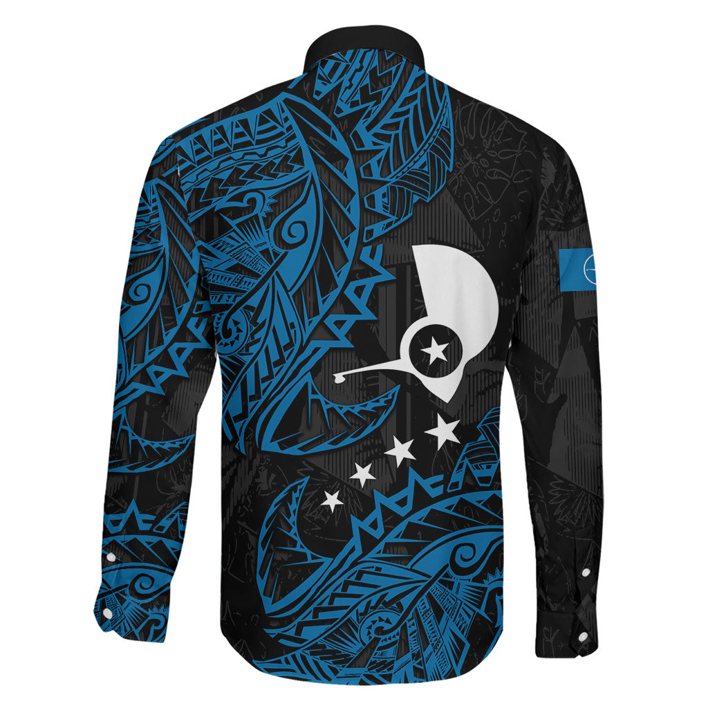 Yap Island Tribal Heritage Family Matching Summer Maxi Dress and Hawaiian Shirt Micronesian Polynesian Tattoo Pattern Blue Black Cultural Art