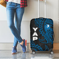Yap Island Tribal Heritage Luggage Cover Micronesian Polynesian Tattoo Pattern Blue Black Cultural Art