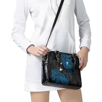 Yap Island Tribal Heritage Shoulder Handbag Micronesian Polynesian Tattoo Pattern Blue Black Cultural Art