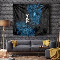 Yap Island Tribal Heritage Tapestry Micronesian Polynesian Tattoo Pattern Blue Black Cultural Art