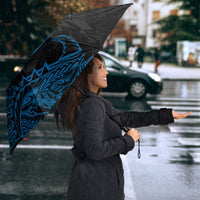 Yap Island Tribal Heritage Umbrella Micronesian Polynesian Tattoo Pattern Blue Black Cultural Art