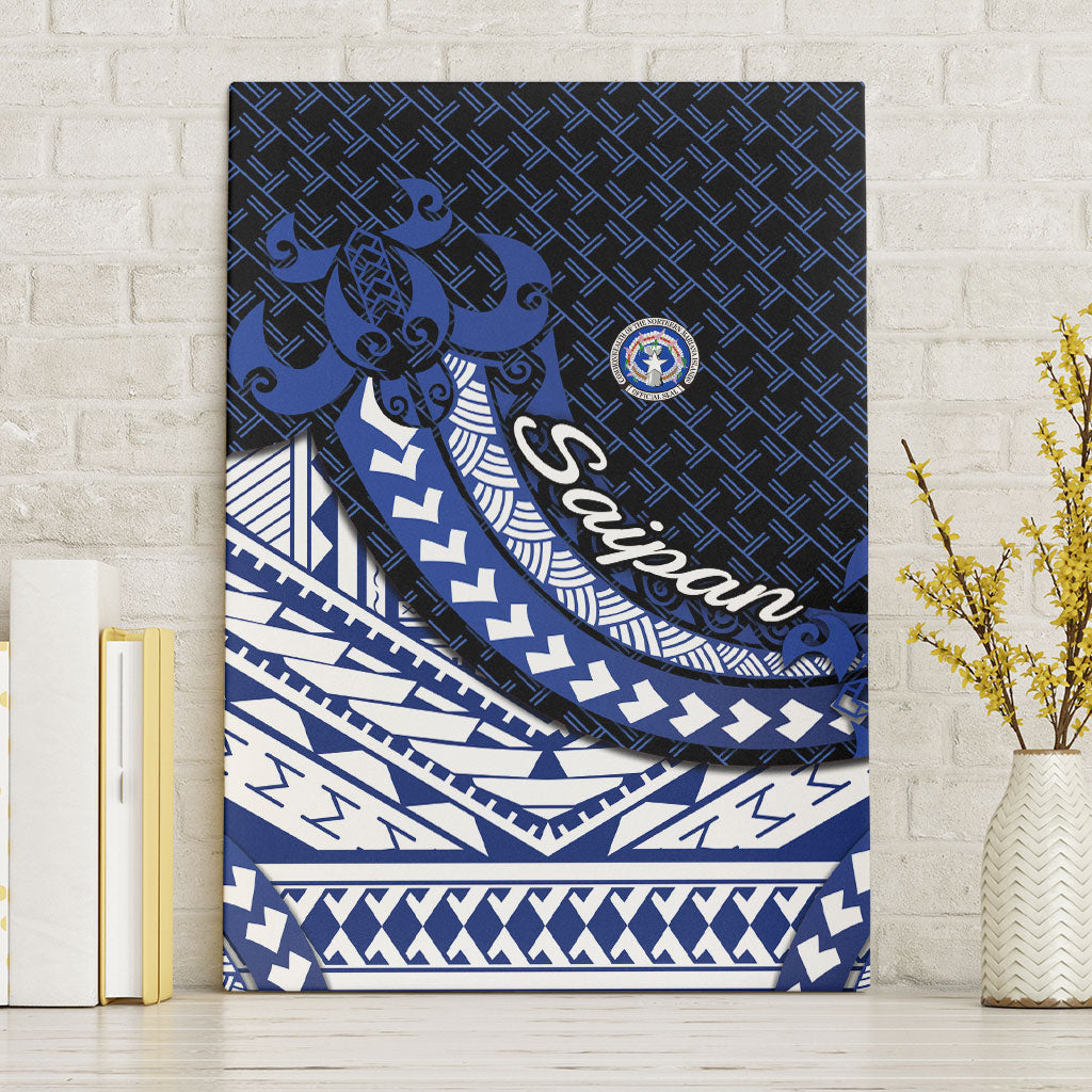 Northern Mariana Islands Saipan Canvas Wall Art Polynesian Tribal Pattern - Commonwealth Seal Art