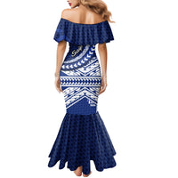 Northern Mariana Islands Saipan Family Matching Mermaid Dress and Hawaiian Shirt Polynesian Tribal Pattern - Commonwealth Seal Art